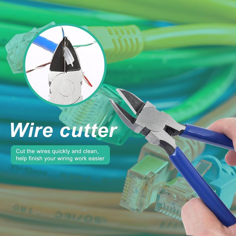 PETECHTOOL RJ45 Crimp Tool Pass Through Ethernet Crimping Tool Kit Cat6 Cat5e Cat6a RJ45 Crimper with Cable Tester, Cat6 Connectors with RJ45 Boot Covers, Mini Stripper, Blades and Cable Ties - Image 5